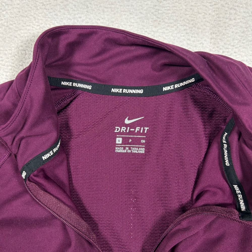 Nike Running Pullover Women S Purple Dri-FIT 1/4 Zip Reflective Stripe - Picture 3 of 7